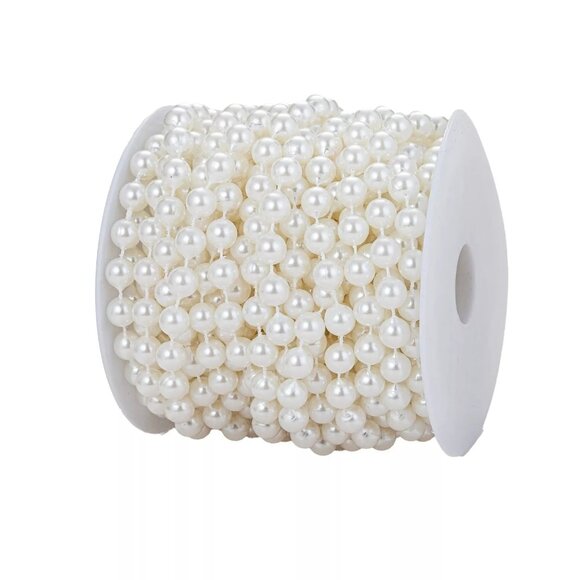 Darice 4mm Plastic Pearls 100-Feet string on Spool Stranded White Faux Craft NEW - Picture 3 of 3